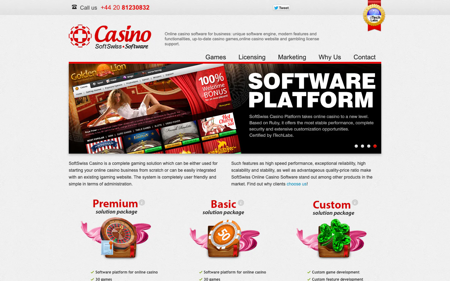 Website screenshot from 2013