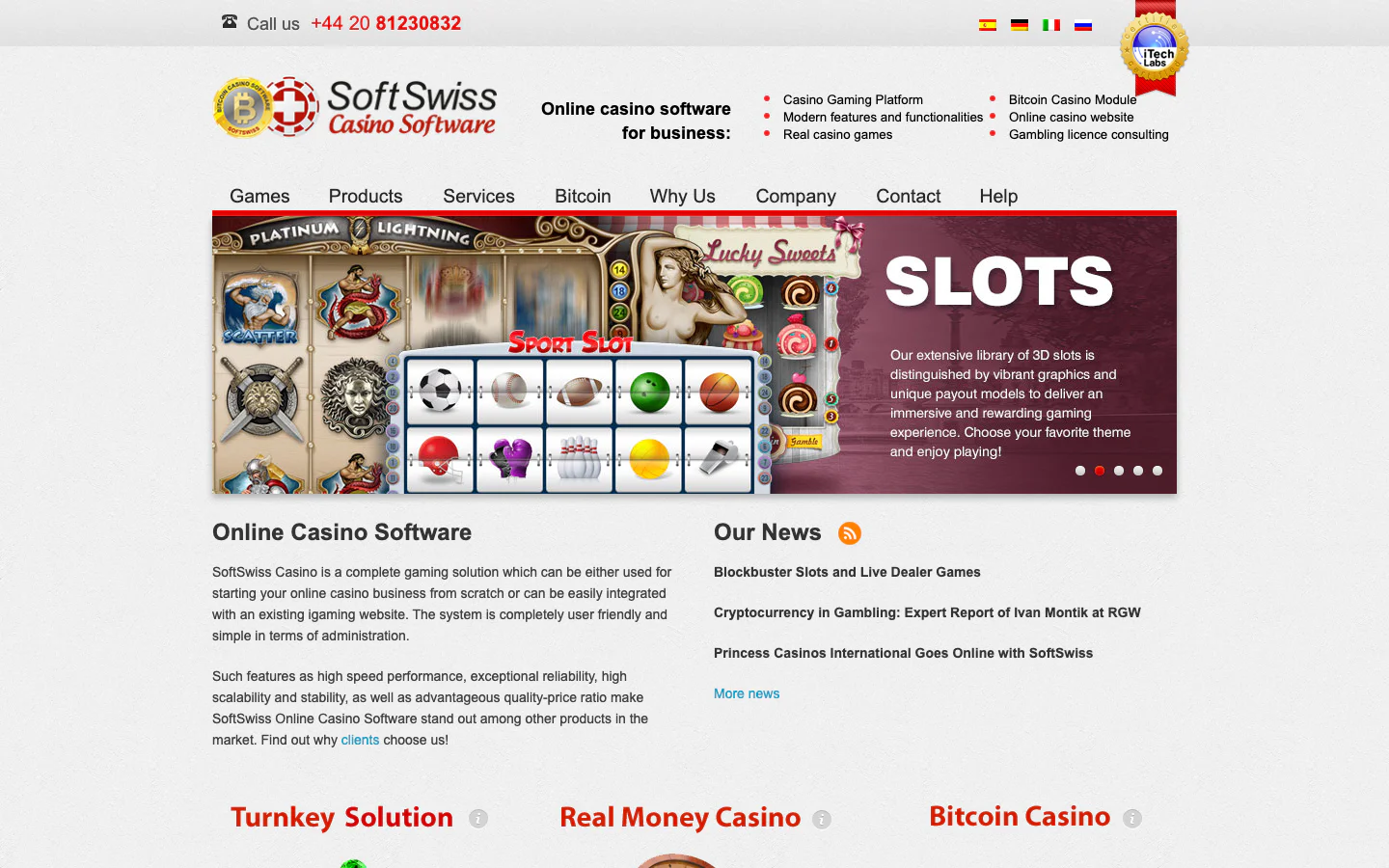 Website screenshot from 2014