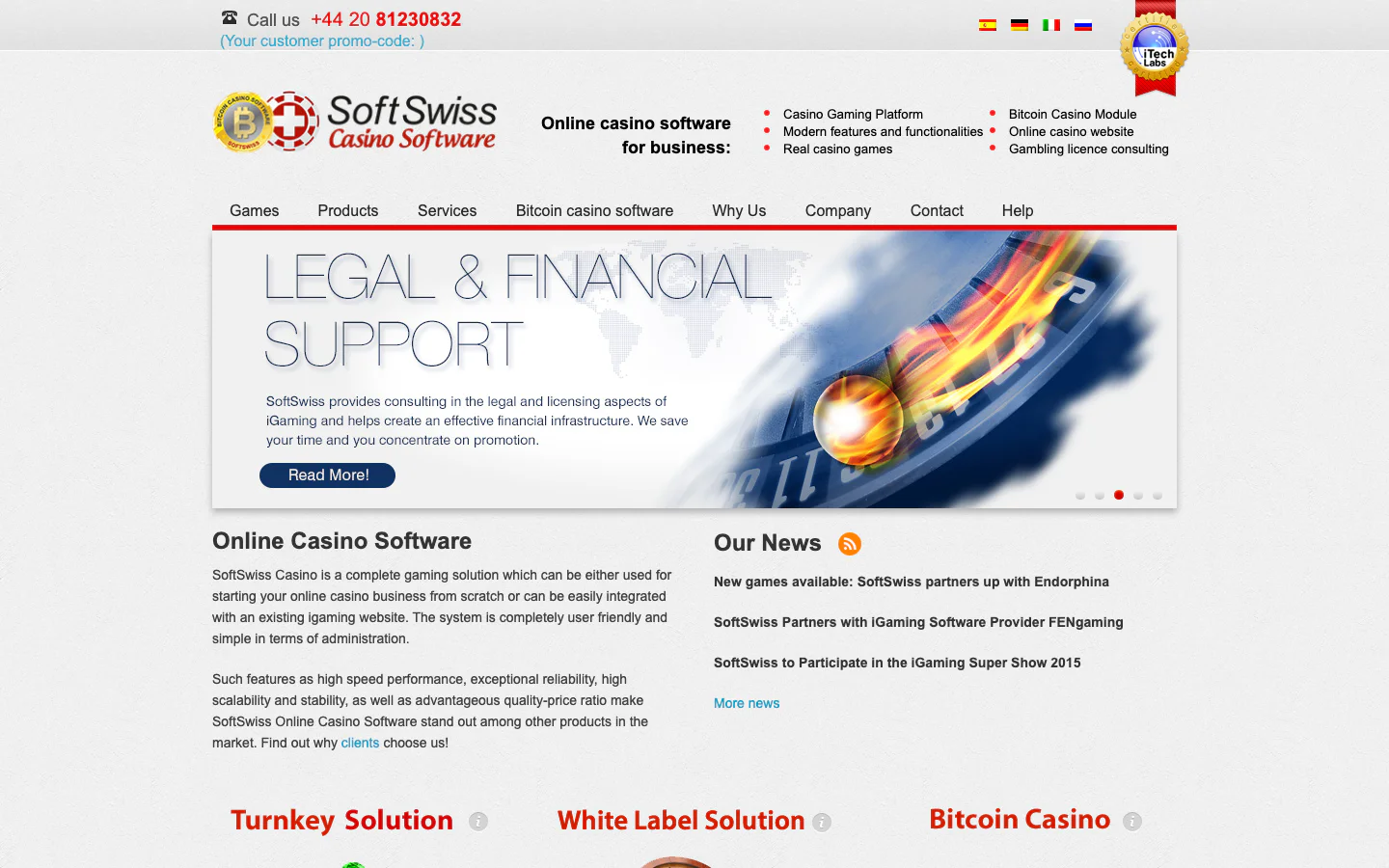 Website screenshot from 2015
