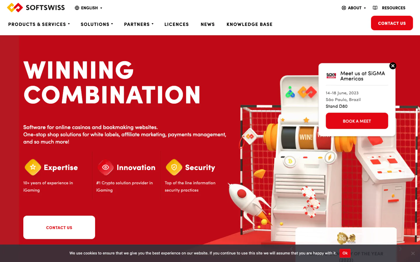 Website screenshot from 2023